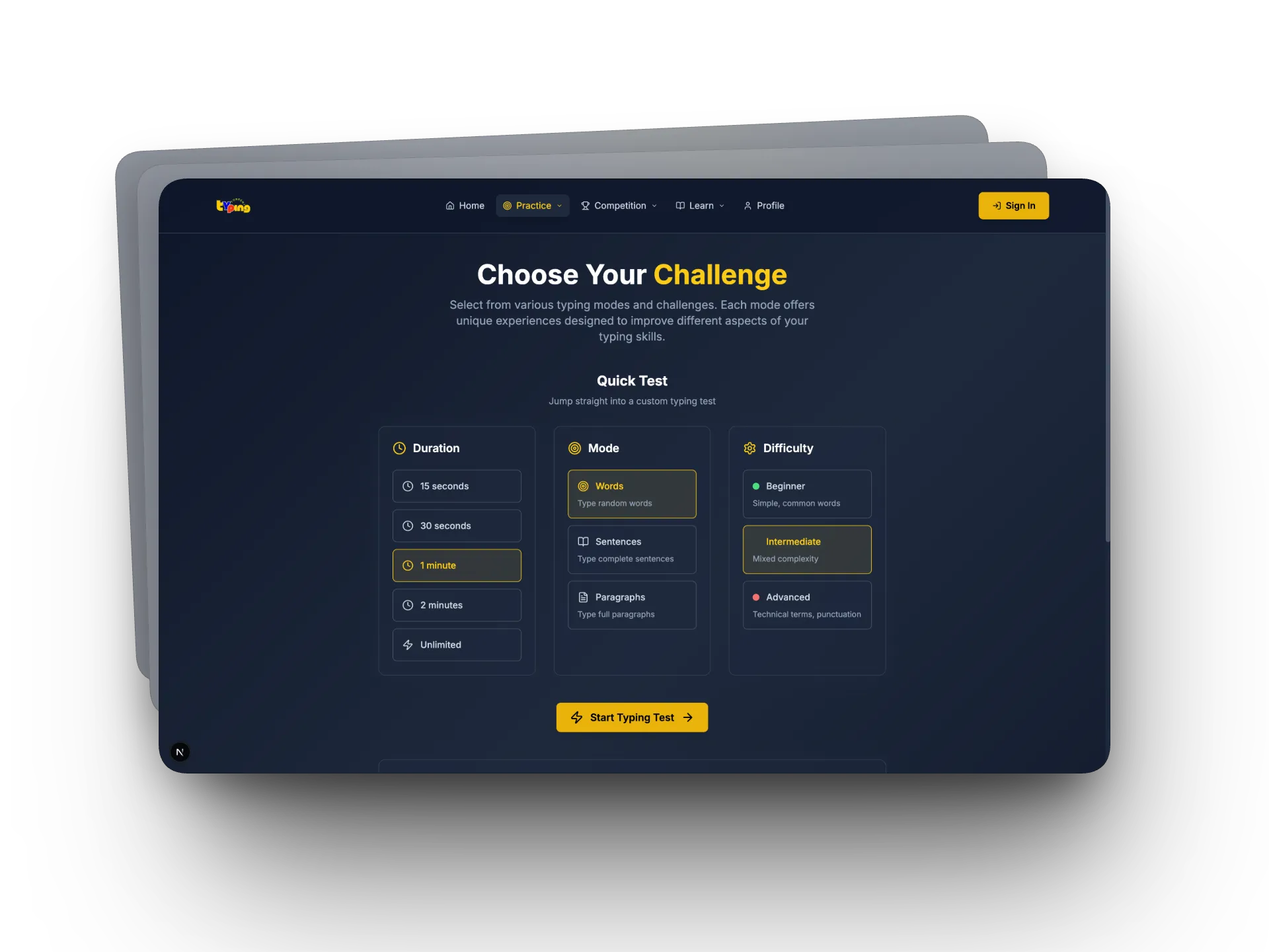 Typing Torrent Screenshot